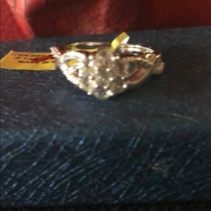 Diamond Cluster ring,9.25 STS platinum overlay